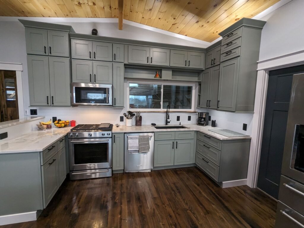 Timber Green Contemporary Kitchen